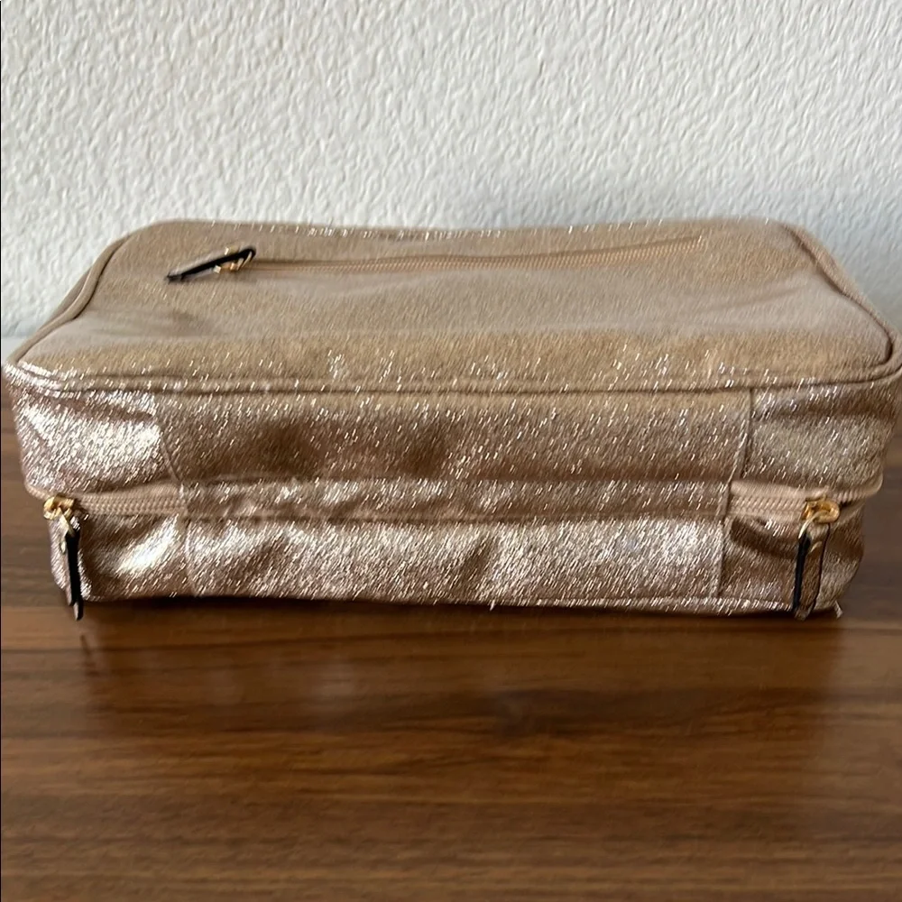 Tender Love + Carry Gold Cosmetic Bag with Shimmer Finish - Picture 6 of 7